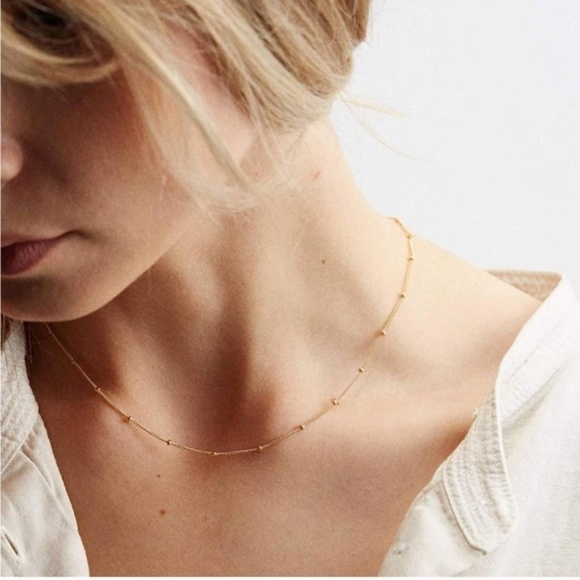 GOLD 14k Gold Plated 2pc Circle & Beaded Necklace Set - Picture 3 of 3